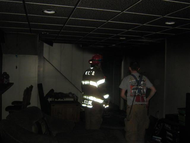 House Fire on Regimental Drive, East Bradford Township.  Pictured Lt. Justin McClure and FF John Morris.  February, 2012.
