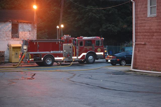 Dwelling Fire on W. Chestnut Street in West Chester Borough.  Engien 51-1 operating on side C.  August 2007.
