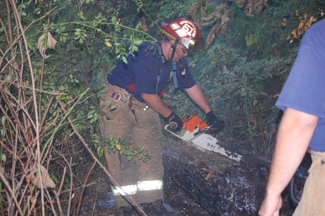 Woods Fire on Garfield Avenue in West Goshen Township.  Pictured Lt. Scott Joblin.  September 2007.