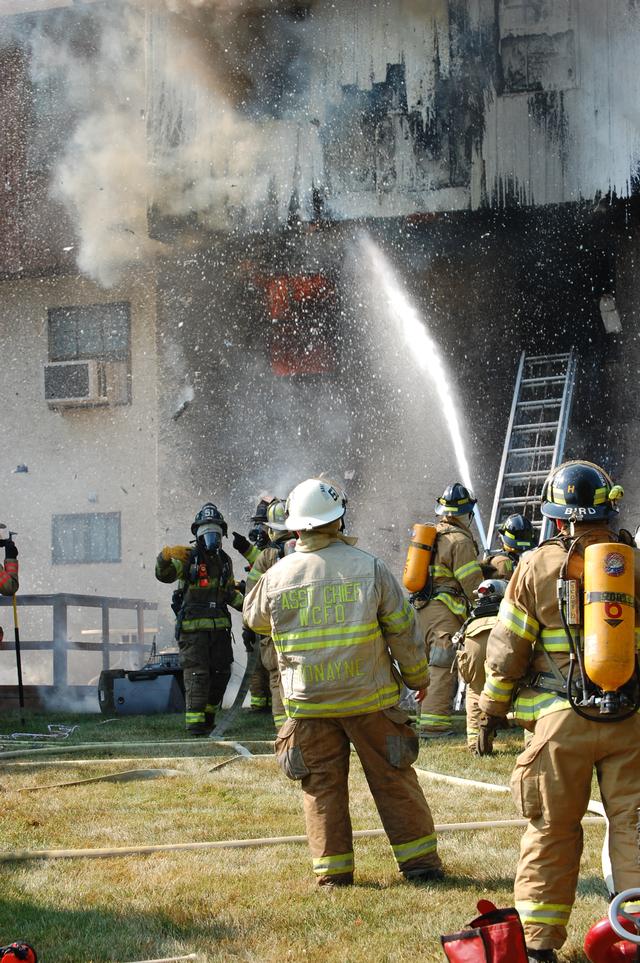 Town Home Fire at Exton Station in West Whiteland Township. Assist to Station 6. 51 crews operating on side C. July 2008.