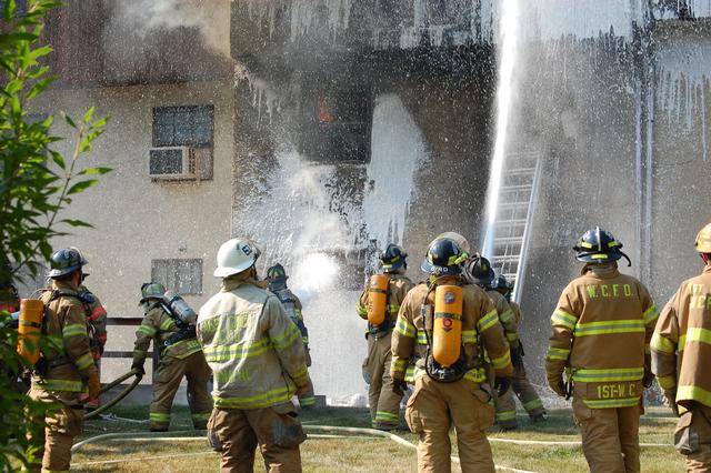 Town Home Fire at Exton Station in West Whiteland Township. Assist to Station 6. 51 crews operating on side C. July 2008.