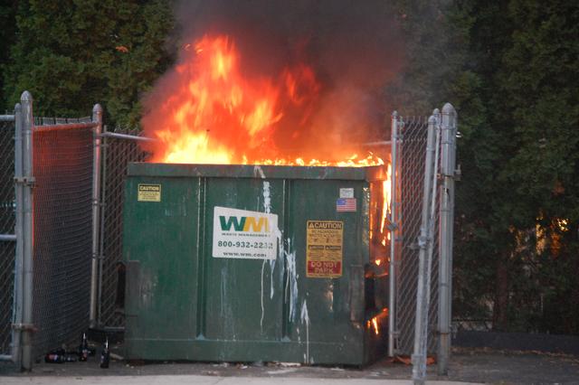 Dumpster Fire on N. Everhart Steet in West Chester Borough.  September 2008.