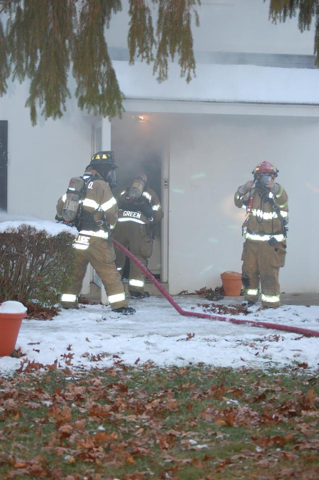 Apartment Fire on W. Marshall Street in West Chester Borough.  Pictured FF Justin McClure and Lt.'s Green and Pelna.  November 2008.