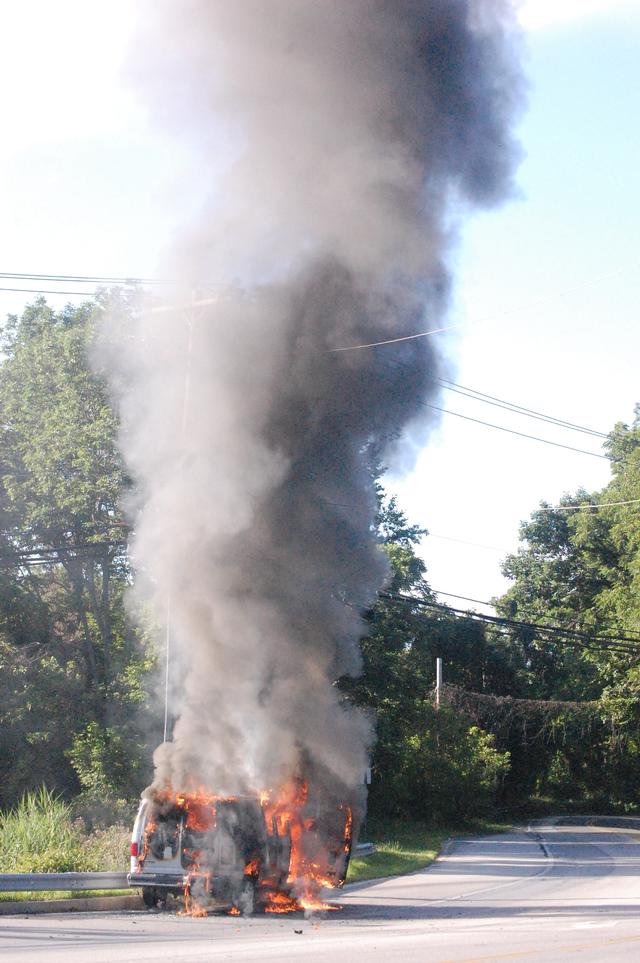 Van Fire on Rt. 52 in East Bradford Township.  July 2009.