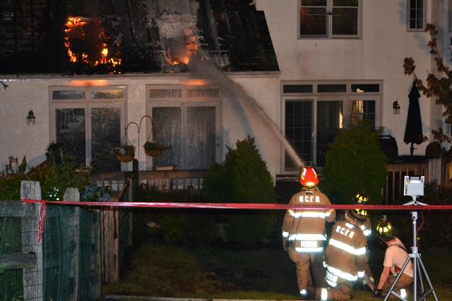 House Fire on Allegiance Drive in East Bradford Township. 51 crew led by Lt. Morris utilizing a 2-1/2&quot; line on side C. July 2011.