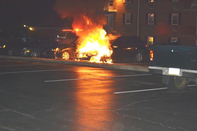 Auto Fire at Cambridge Hall Apartments in West Goshen Township.  2 vehicles involved. December 2011.