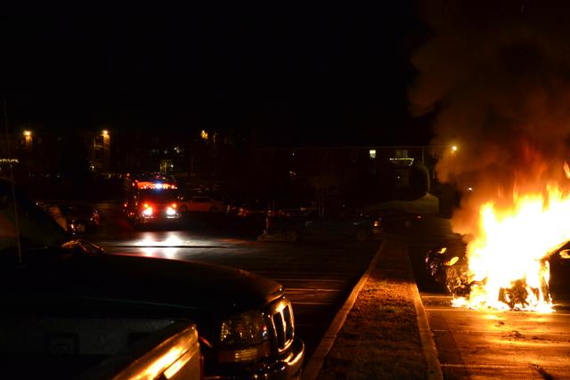 Auto Fire at Cambridge Hall Apartments in West Goshen Township. Arrival of Engine 51-1. December 2011.