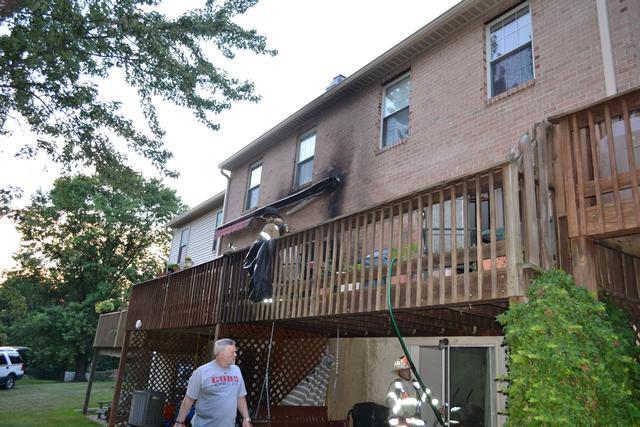 Deck Fire on Shropshire Dr, East Bradford Township, July 2012.
