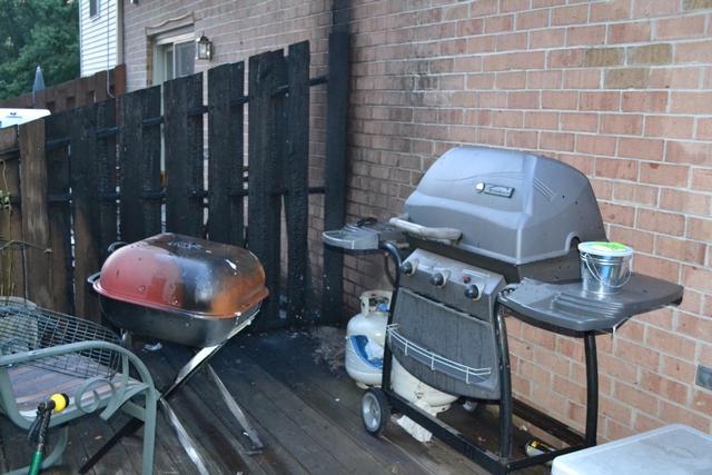 Deck Fire on Shropshire Dr, East Bradford Township, July 2012.