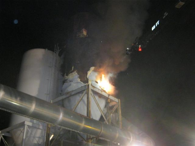Silo fire in New Holland, Lancaster County.  Engine 51-1 in operation.  February, 2012.