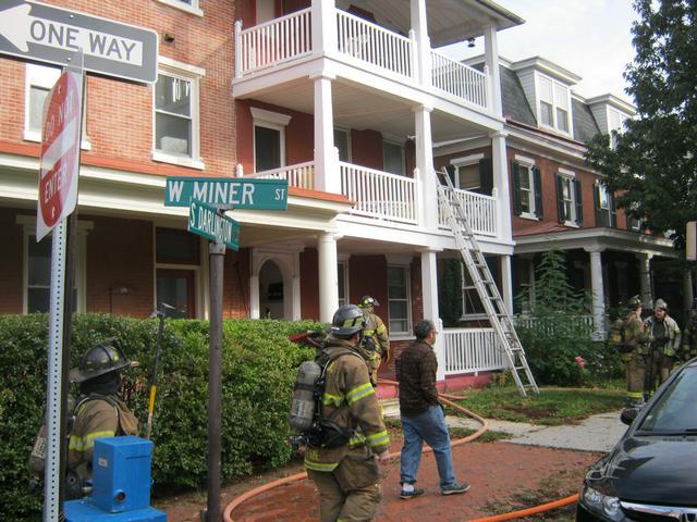 Apartment Fire in the 100 block of W Miner St, West Chester Borough, October 2012.