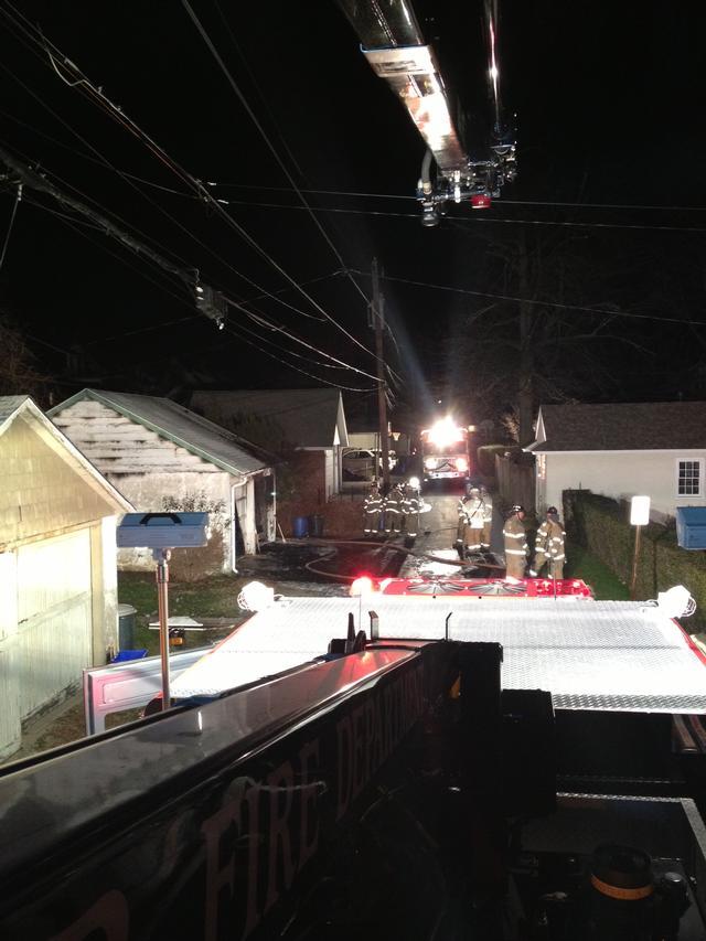 Garage fire to the rear of 336 Dean St, West Chester Borough, December 2012.