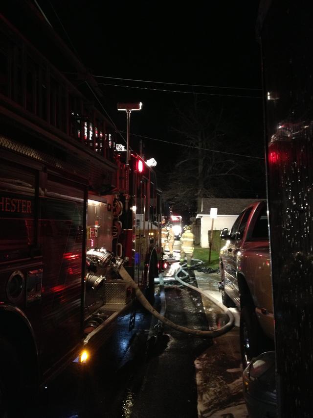 Garage fire to the rear of 336 Dean St, West Chester Borough, December 2012.
