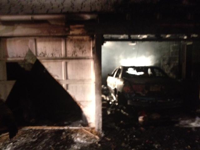 Garage fire to the rear of 336 Dean St, West Chester Borough, December 2012.