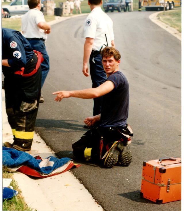 Barn Fire, Barn Hill and Blue Rock Roads, East Bradford Township.  June 1993.