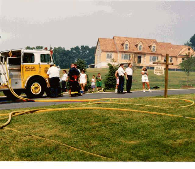Barn Fire, Barn Hill and Blue Rock Roads, East Bradford Township.  June 1993.