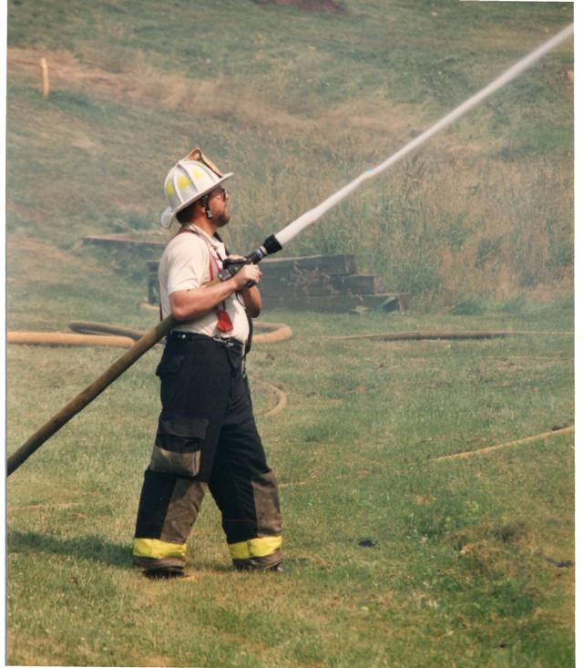 Barn Fire, Barn Hill and Blue Rock Roads, East Bradford Township.  June 1993.