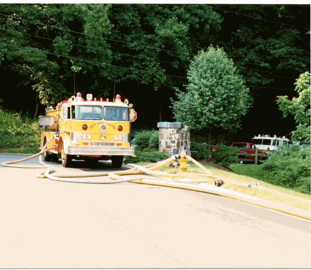 Barn Fire, Barn Hill and Blue Rock Roads, East Bradford Township.  June 1993.