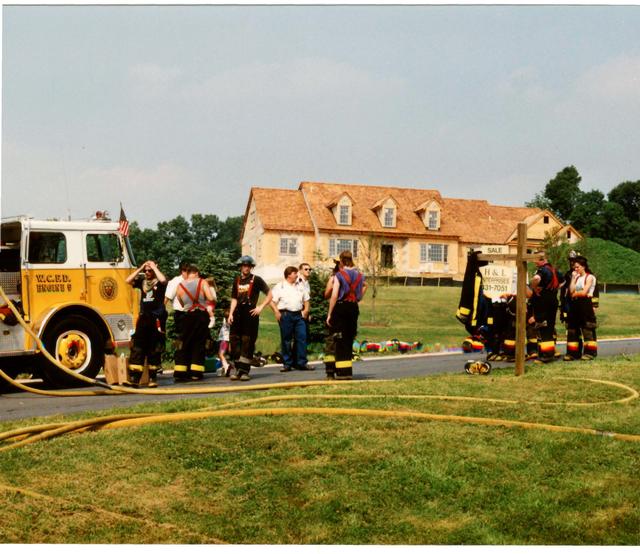 Barn Fire, Barn Hill and Blue Rock Roads, East Bradford Township.  June 1993.