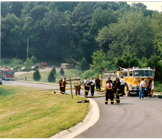 Barn Fire, Barn Hill and Blue Rock Roads, East Bradford Township.  June 1993.