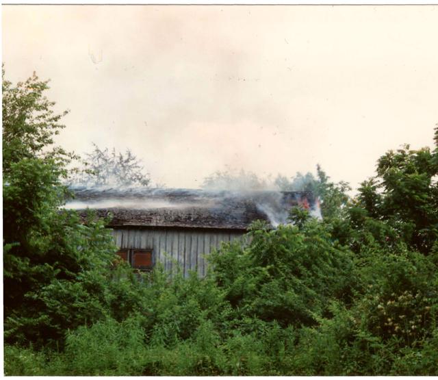 Barn Fire, Barn Hill and Blue Rock Roads, East Bradford Township.  June 1993.