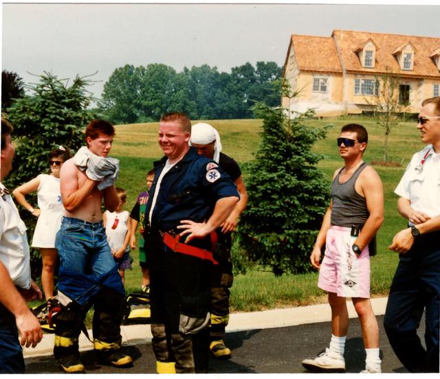 Barn Fire, Barn Hill and Blue Rock Roads, East Bradford Township.  June 1993.