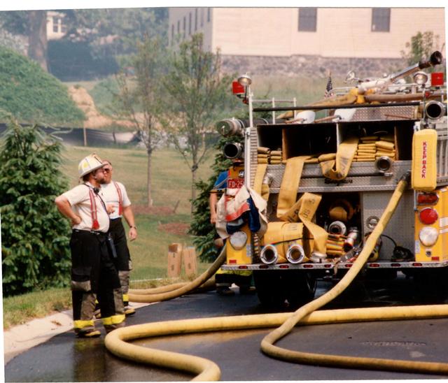 Barn Fire, Barn Hill and Blue Rock Roads, East Bradford Township.  June 1993.