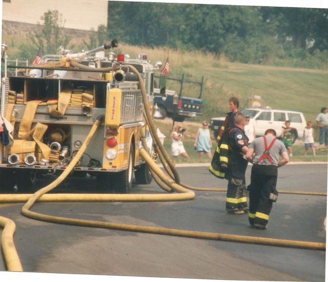 Barn Fire, Barn Hill and Blue Rock Roads, East Bradford Township.  June 1993.