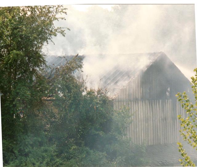 Barn Fire, Barn Hill and Blue Rock Roads, East Bradford Township.  June 1993.