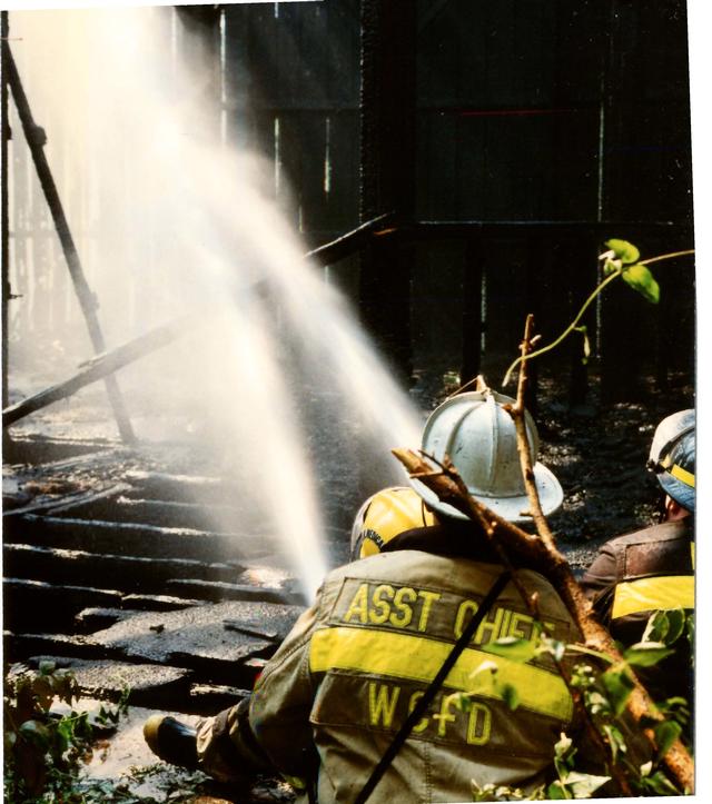 Barn Fire, Barn Hill and Blue Rock Roads, East Bradford Township.  June 1993.