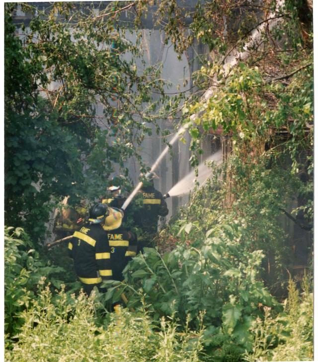Barn Fire, Barn Hill and Blue Rock Roads, East Bradford Township.  June 1993.