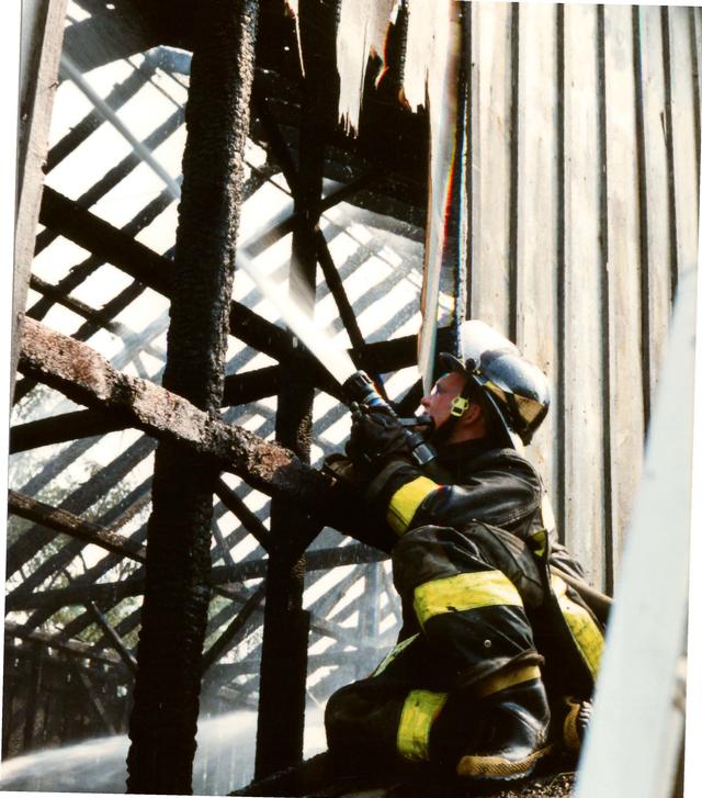 Barn Fire, Barn Hill and Blue Rock Roads, East Bradford Township.  June 1993.