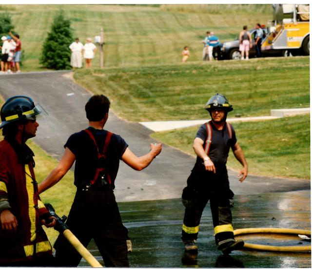 Barn Fire, Barn Hill and Blue Rock Roads, East Bradford Township.  June 1993.