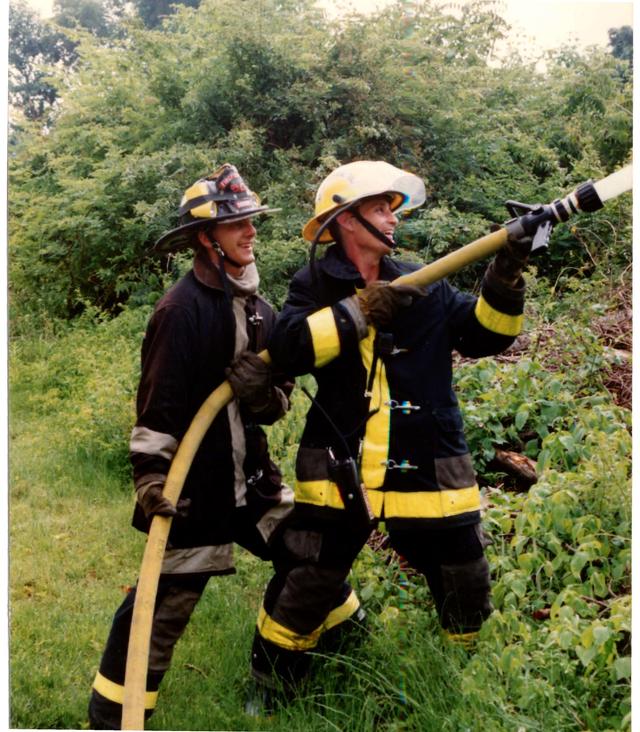 Barn Fire, Barn Hill and Blue Rock Roads, East Bradford Township.  June 1993.