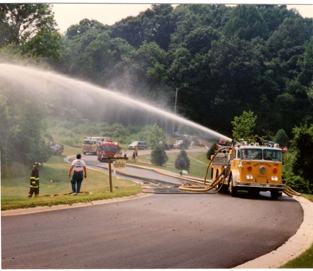 Barn Fire, Barn Hill and Blue Rock Roads, East Bradford Township.  June 1993.