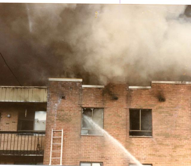Multi Alarm Apartment Building Fire, Seven Oaks Apartments, West Chester Borough.  August 1992.
