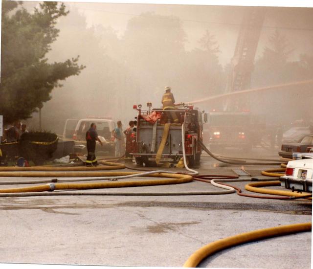 Multi Alarm Apartment Building Fire, Seven Oaks Apartments, West Chester Borough.  August 1992.