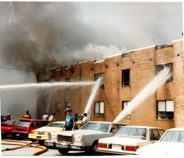 Multi Alarm Apartment Building Fire, Seven Oaks Apartments, West Chester Borough.  August 1992.