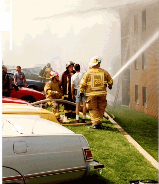 Multi Alarm Apartment Building Fire, Seven Oaks Apartments, West Chester Borough.  August 1992.