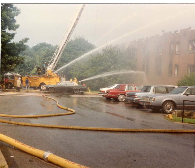 Multi Alarm Apartment Building Fire, Seven Oaks Apartments, West Chester Borough.  August 1992.