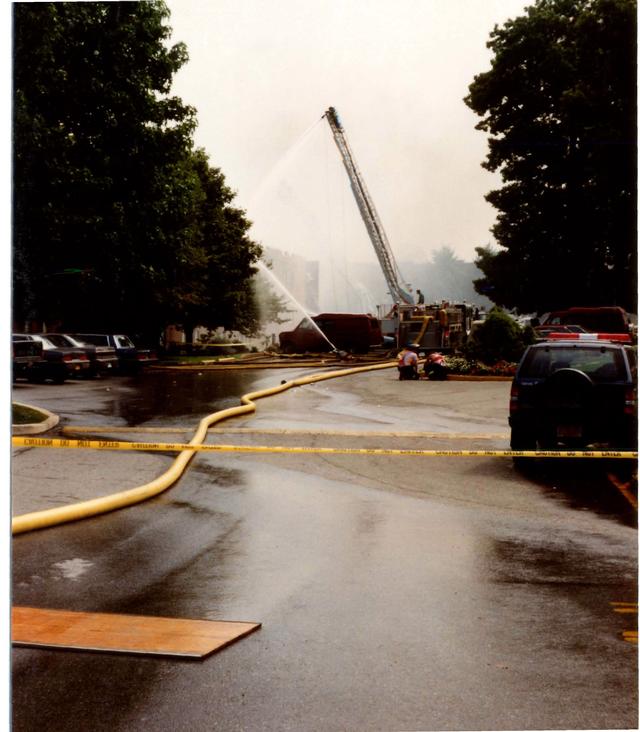 Multi Alarm Apartment Building Fire, Seven Oaks Apartments, West Chester Borough.  August 1992.