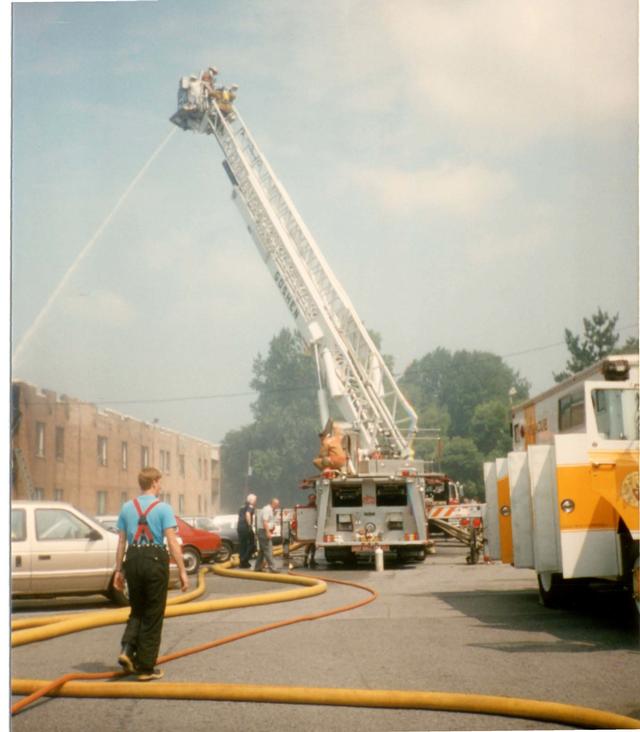 Multi Alarm Apartment Building Fire, Seven Oaks Apartments, West Chester Borough.  August 1992.