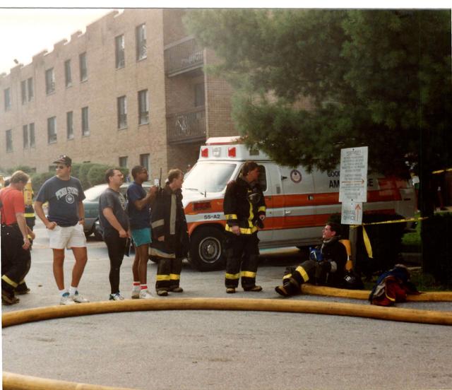 Multi Alarm Apartment Building Fire, Seven Oaks Apartments, West Chester Borough.  August 1992.
