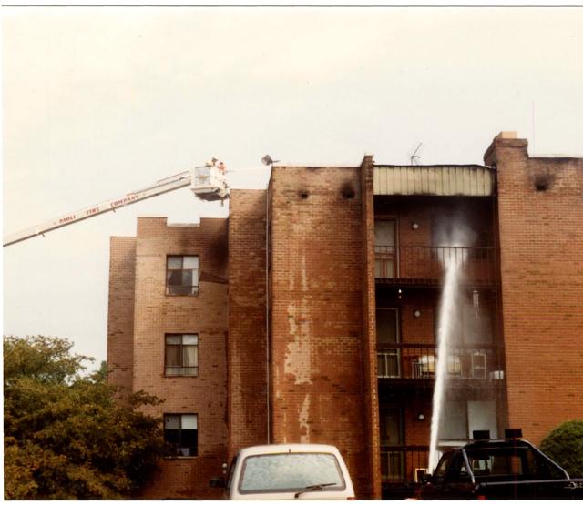Multi Alarm Apartment Building Fire, Seven Oaks Apartments, West Chester Borough.  August 1992.