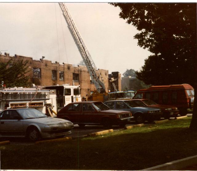 Multi Alarm Apartment Building Fire, Seven Oaks Apartments, West Chester Borough.  August 1992.