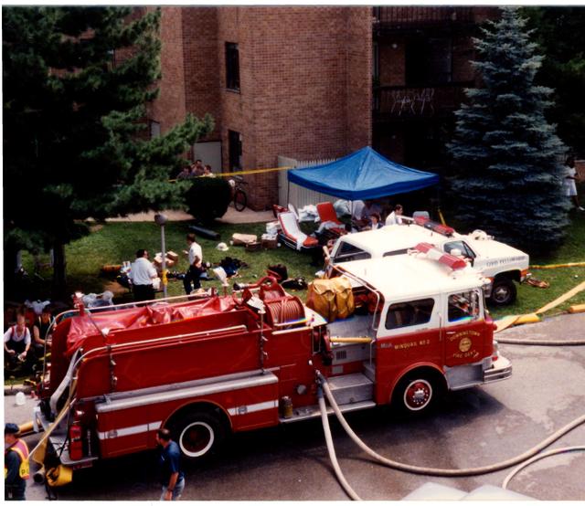 Multi Alarm Apartment Building Fire, Seven Oaks Apartments, West Chester Borough.  August 1992.