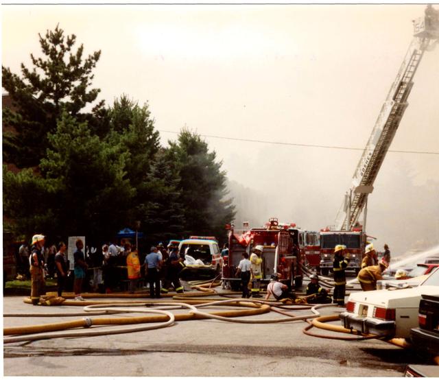 Multi Alarm Apartment Building Fire, Seven Oaks Apartments, West Chester Borough.  August 1992.