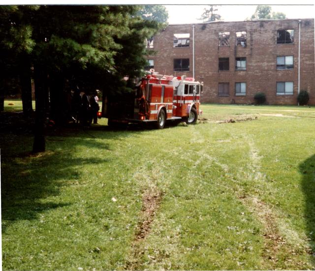 Multi Alarm Apartment Building Fire, Seven Oaks Apartments, West Chester Borough.  August 1992.