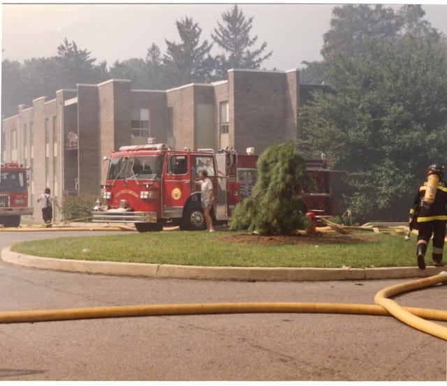 Multi Alarm Apartment Building Fire, Seven Oaks Apartments, West Chester Borough.  August 1992.