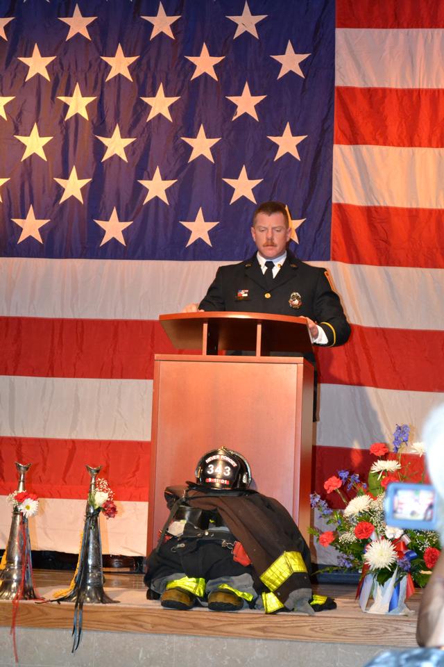 Lt. Jeff Kramer speaking at the 10 year anniversary of 9/11.